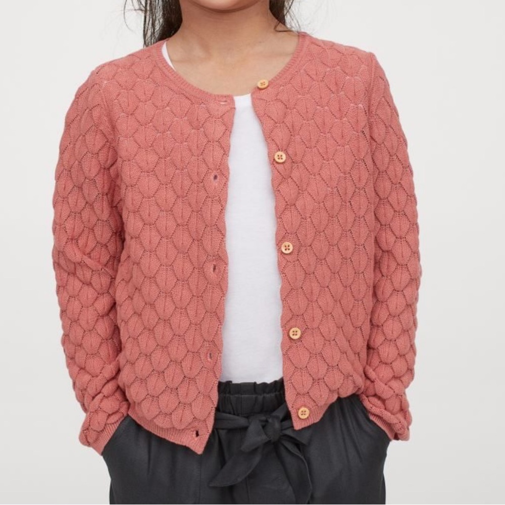 H&M Textured Knit Cardigan Sweater